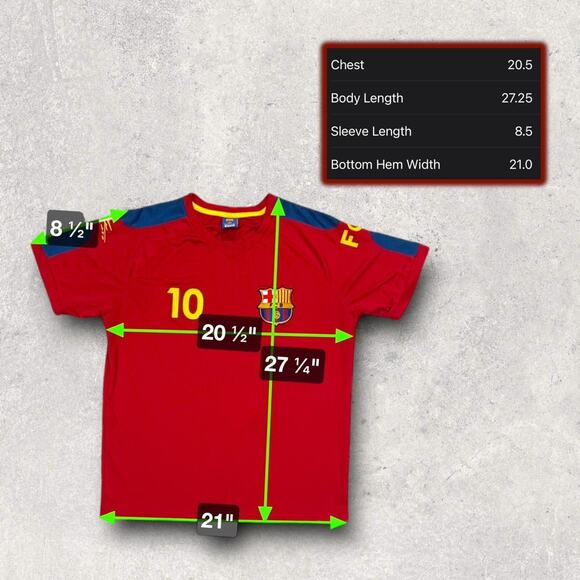 ★ FC Barcelona FCB Rhinox Lionel Messi  Signature Red Soccer Jersey ★ - Picture 6 of 7